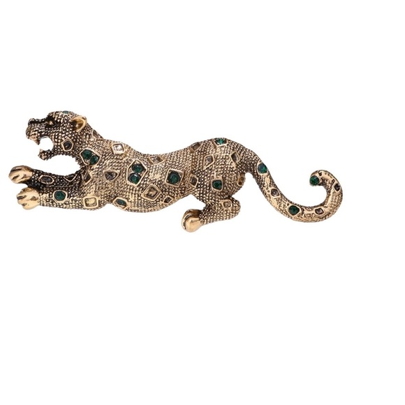 Crystal Rhinestone Cheetah Suit Lapel Pin Badge for Men Accessories Jewelry - Picture 5 of 9